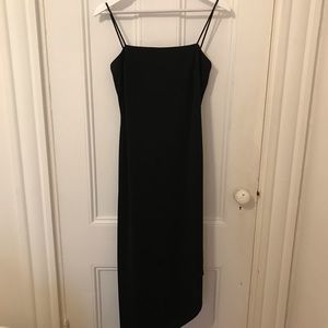 Vintage Black square neck evening dress